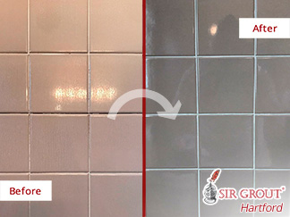 Before and After a Grout Cleaning in Middletown, CT