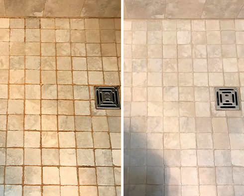 Shower Before and After Our Caulking Services in Guilford, CT