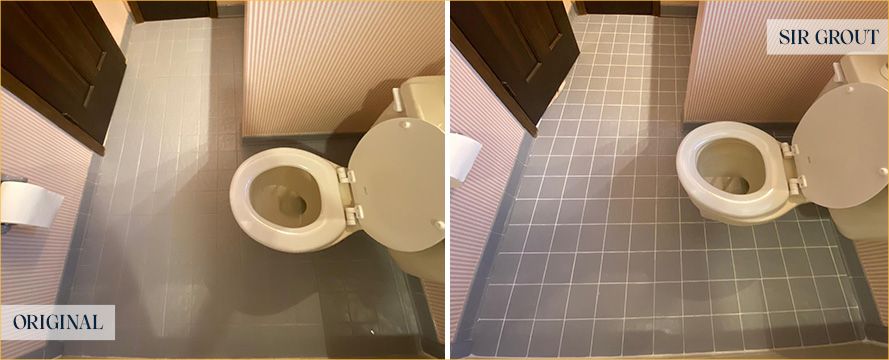 Shower Before and After a Superb Grout Recoloring in Avon, CT