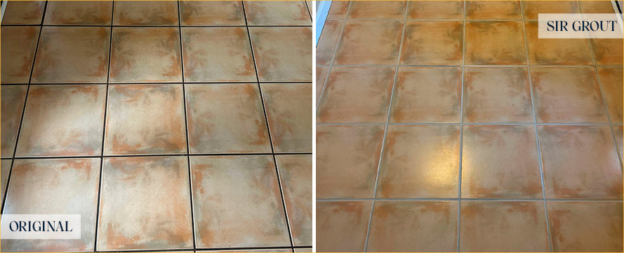 Tile Floor Before and After Our Portland Grout Recoloring Service