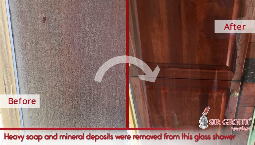 Before and After Picture of a Stone Cleaning in Madison, CT