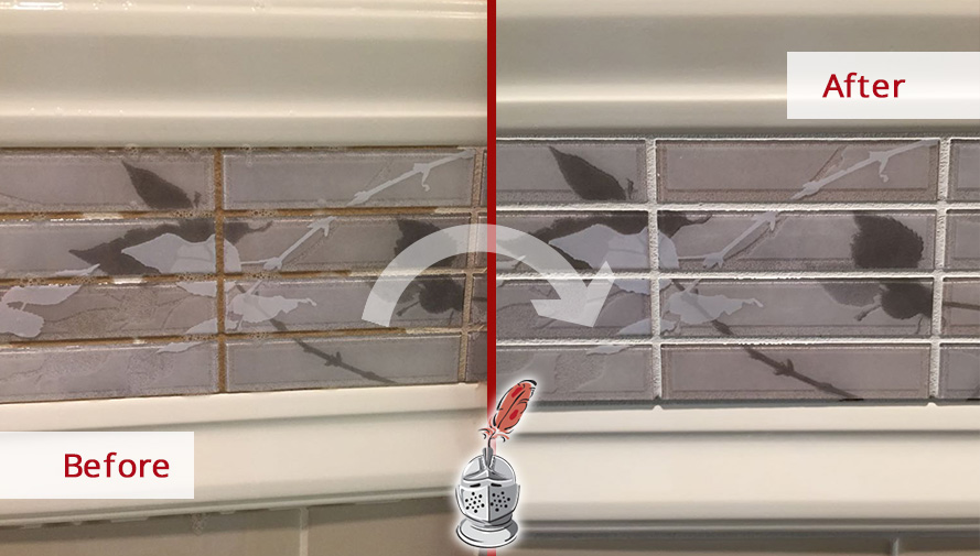 Before and After Picture of a Shower Grout Sealing in South Windsor, CT