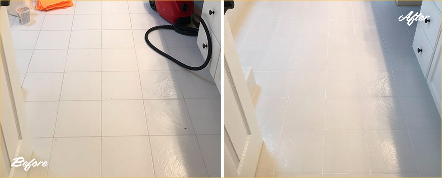 Before and After Our Bathroom Grout Cleaning Service in Middletown, CT