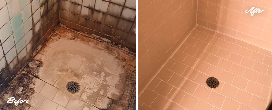 Before and After Tile Cleaning Service in Manchester