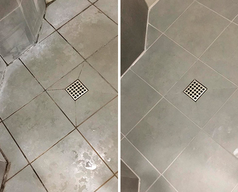 Shower Before and After Our Tile and Grout Cleaners in Canton, CT