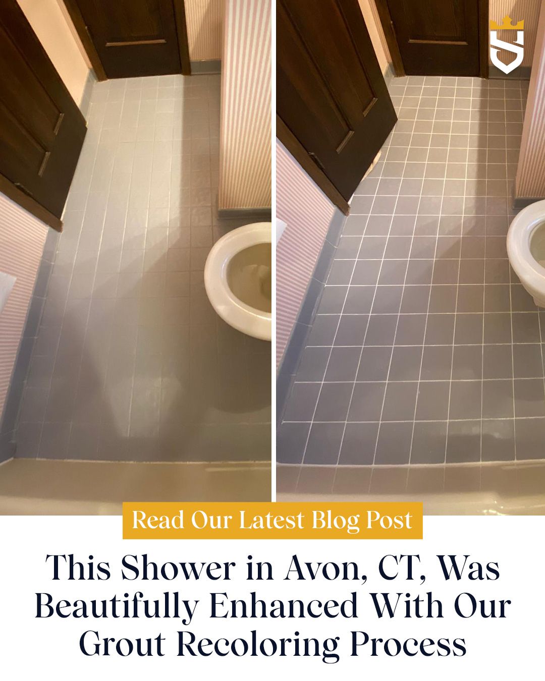 This Shower in Avon, CT, Was Beautifully Enhanced With Our Grout Recoloring Process