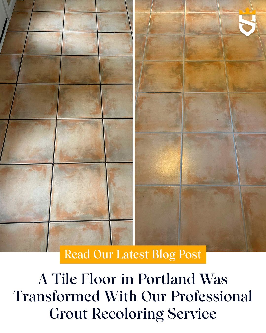 A Tile Floor in Portland Was Transformed With Our Professional Grout Recoloring Service