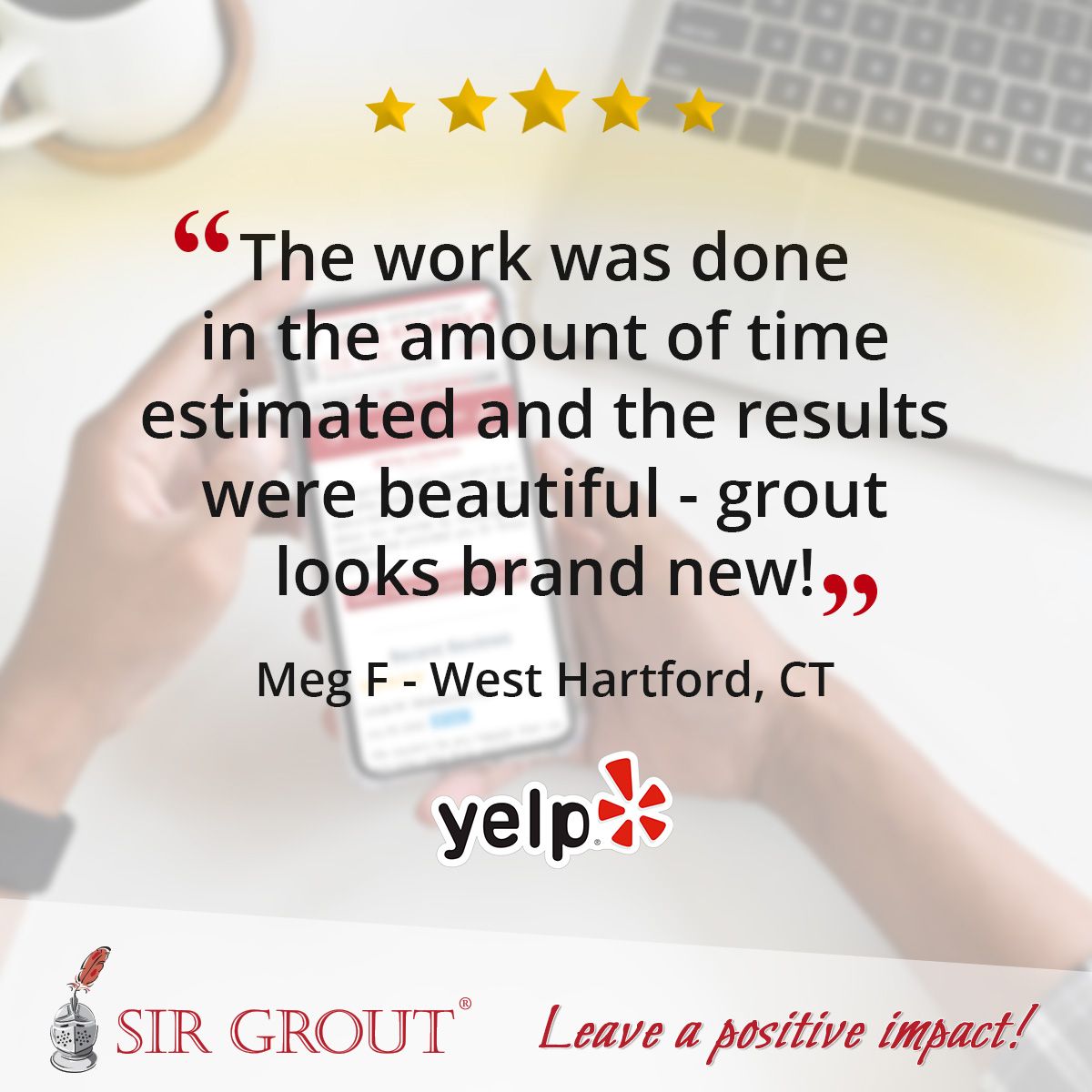 The work was done in the amount of time estimated and the results were beautiful - grout looks brand new!